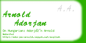 arnold adorjan business card